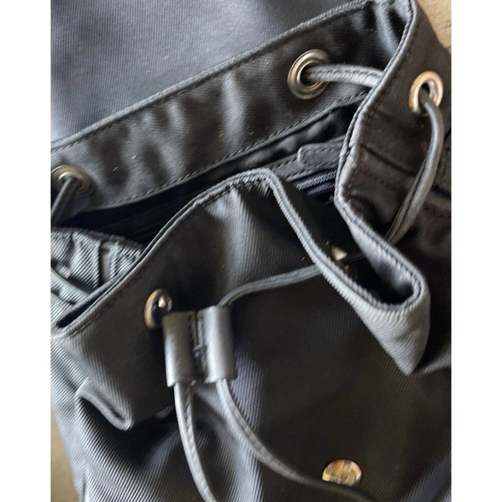 Vintage Coach Black Nylon Mini Backpack Leather Cargo Backpack Travel - Picture 14 of 15